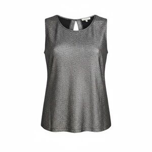 Supertrash Women’s Metallic Black and Silver Sleeveless Top Size L Party Wear